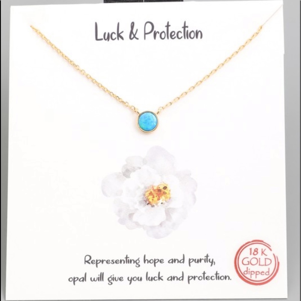 Dainty natural opal necklace.